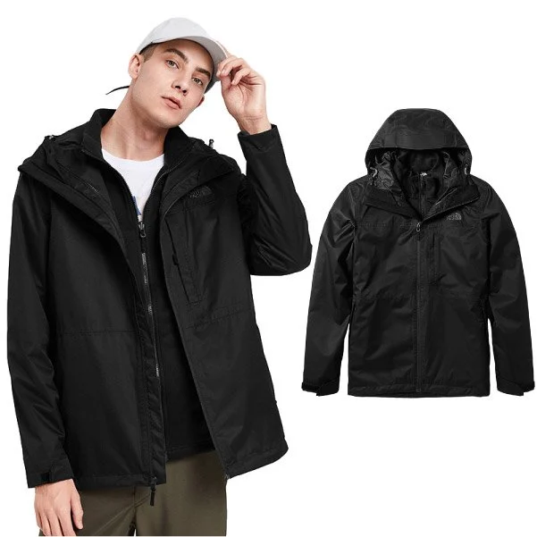 【The North Face】男 3合1_防水透氣防風耐磨兩件式外套/4NCL-JK3 時尚黑 V✿30E010